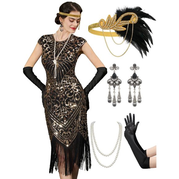 1920s Flapper Dresses For Women Great Gatsby Dresses Roaring 20s Costumes